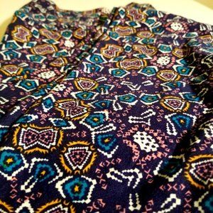 LuLaRoe Blue Multi-Color Geometric Pattern